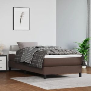 vidaXL Pocketveringmatras 80x200x20 cm kunstleer bruin